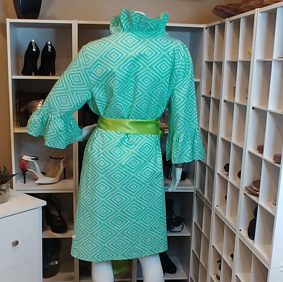 NATTIE MACK RUFFLE BELL SLEEVE DRESS XS, S, L - Picture 6 of 8